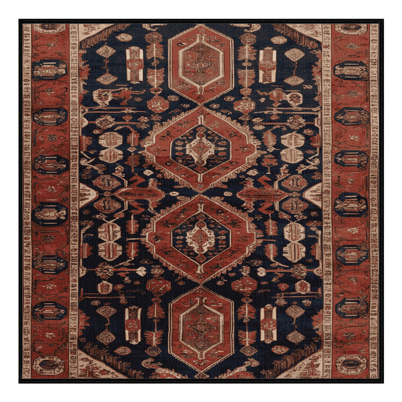 Tapis brun lavable à la machine, Carré 8 pi
