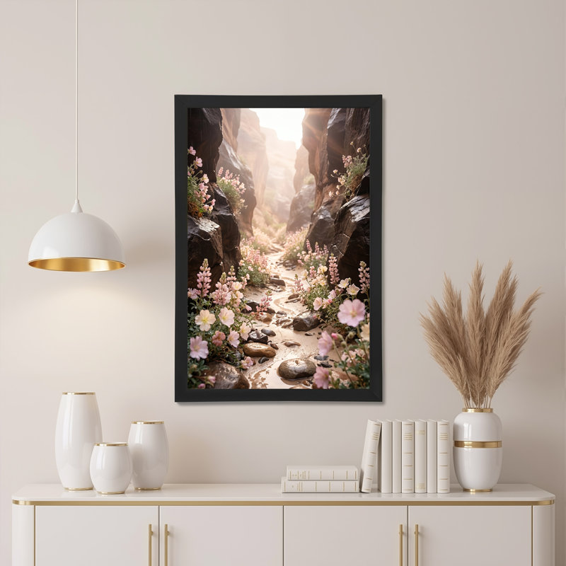 Art mural sur toile rose, 30"H x 20"W