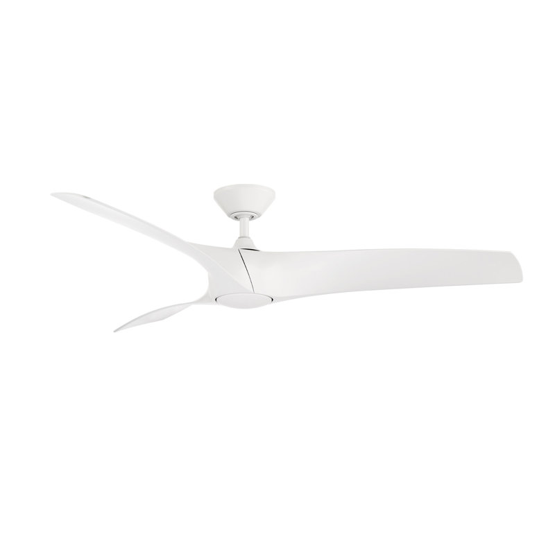 Zephyr 3 - Blade Outdoor/Indoor Smart Ceiling Fan with Light Kit And Remote Control Included, 52", Matte White