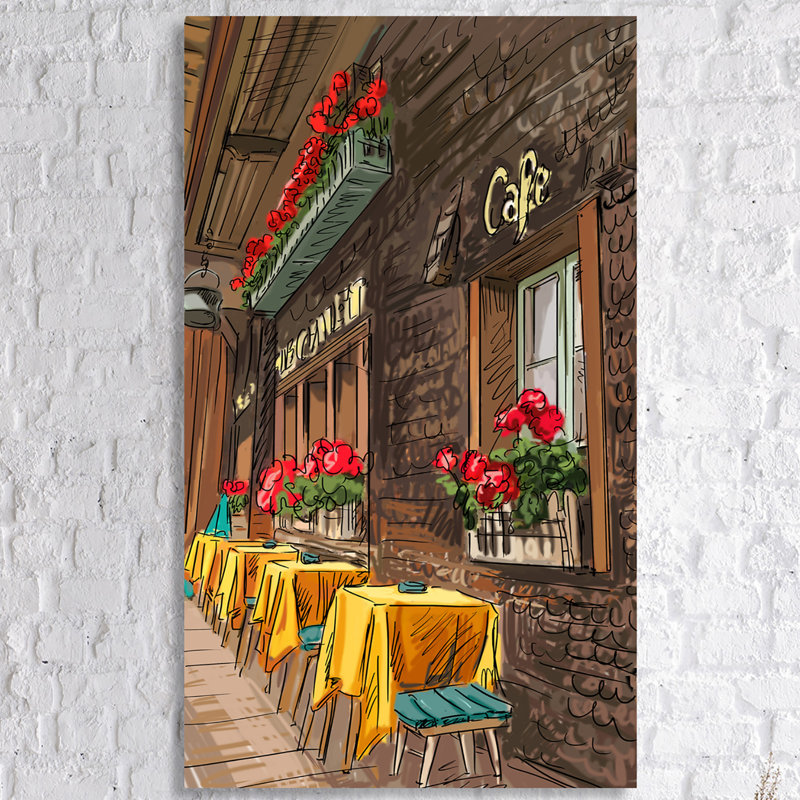 « café à paris », impression sur toile tendue, H 48 po x l 28 po x P 1,5 po