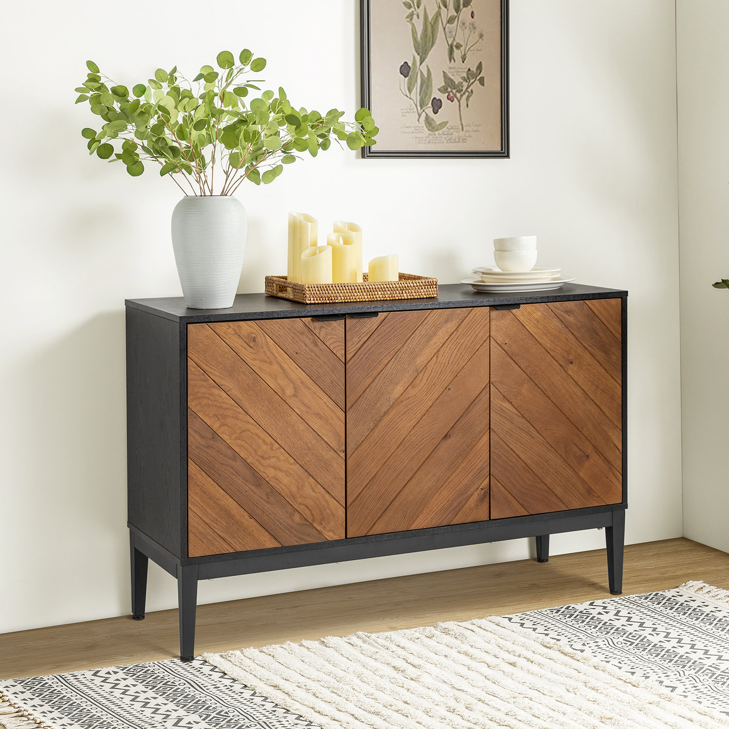 Trent Austin Design Pascale 47 W Herringbone Patterned Storage