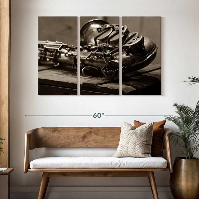 Abarca Sepia Saxophone, 32" H x 50" W