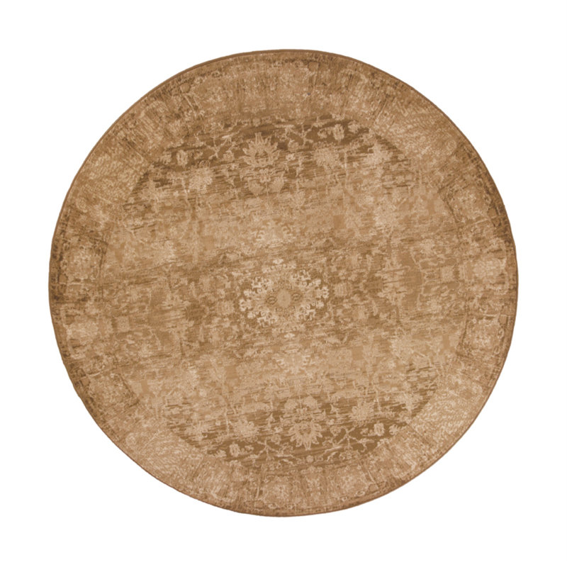Mcnemar Beige Area Rug, Round 7'7"