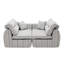 Canapé moderne à 3 places éponge compressée avec tissu rayé et coussins décoratifs-901251202