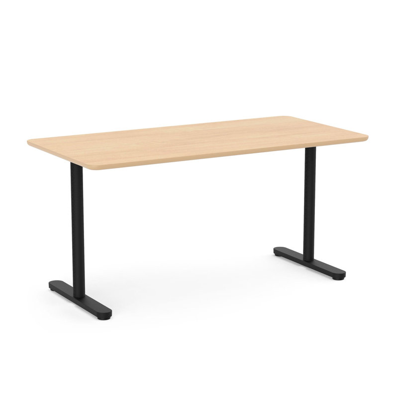 Bureau à hauteur fixe Raise, H 29 po x l 60 po x P 30 po, Naturel/noir