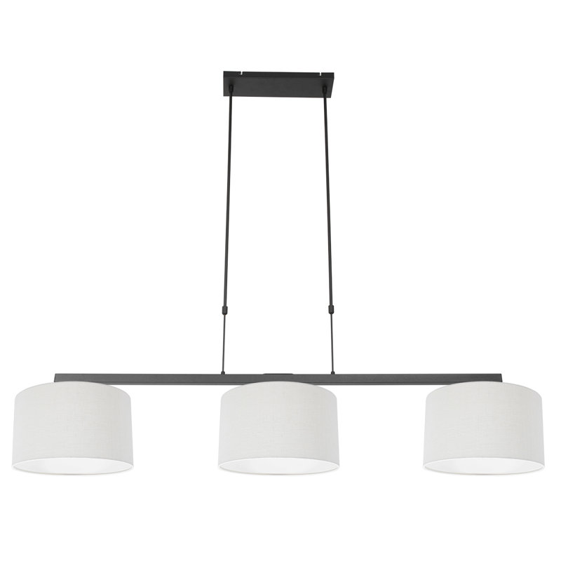 Alisun 3 - Light Black Kitchen Island Pendant, White