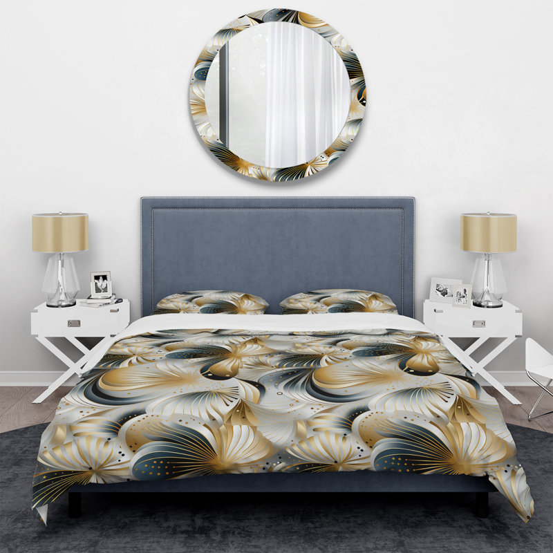 Popart Geometric Glam - Ensemble de housse de couette en marbre, Housse de couette pour très grand lit et 2 très
