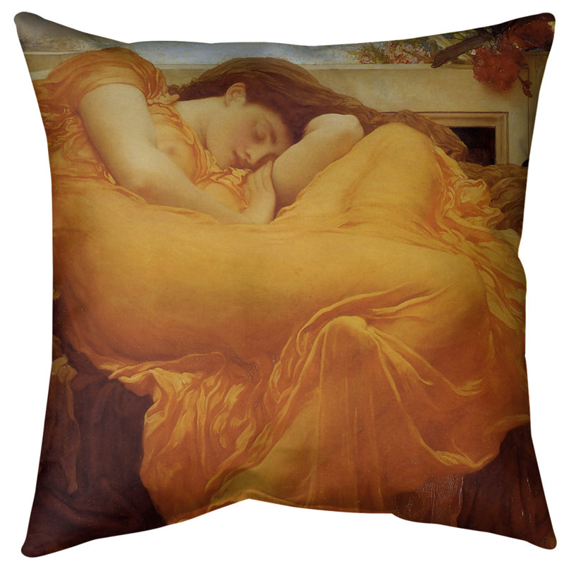 Coussin flamme juin, 18 po x 18 po, Polyester filé