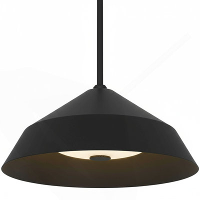 14" Diameter Integrated LED Black Pendant