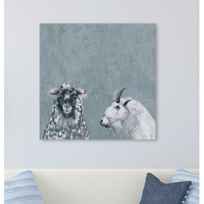 Black And White In Blue - Wrapped Canvas Painting