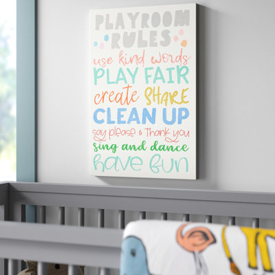 «Long Ashton Playroom Rules», art sur toile