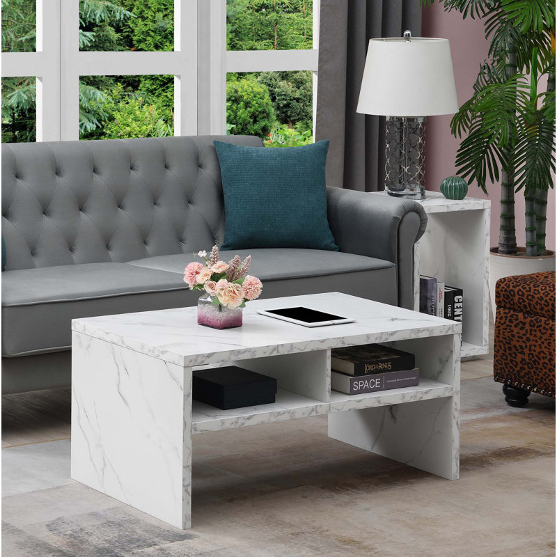 Gundelinda Coffee Table, White Faux Marble