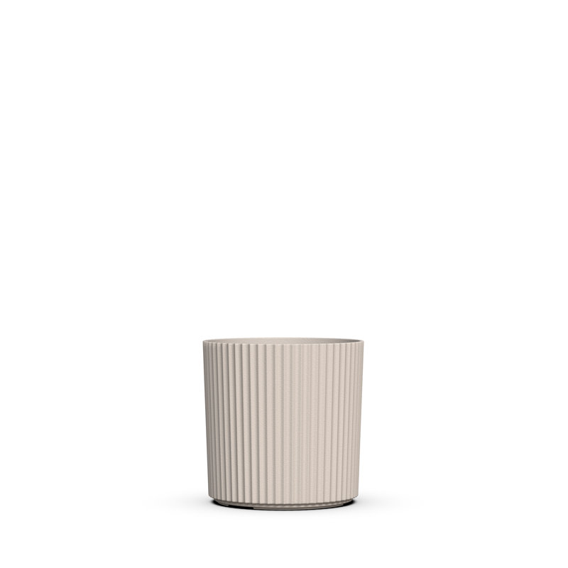 Byron Ribbed 10in Round Planter, 10" H x 10" W x 10" D, Cream