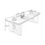 Bureau rectangulaire en pierre-353595382