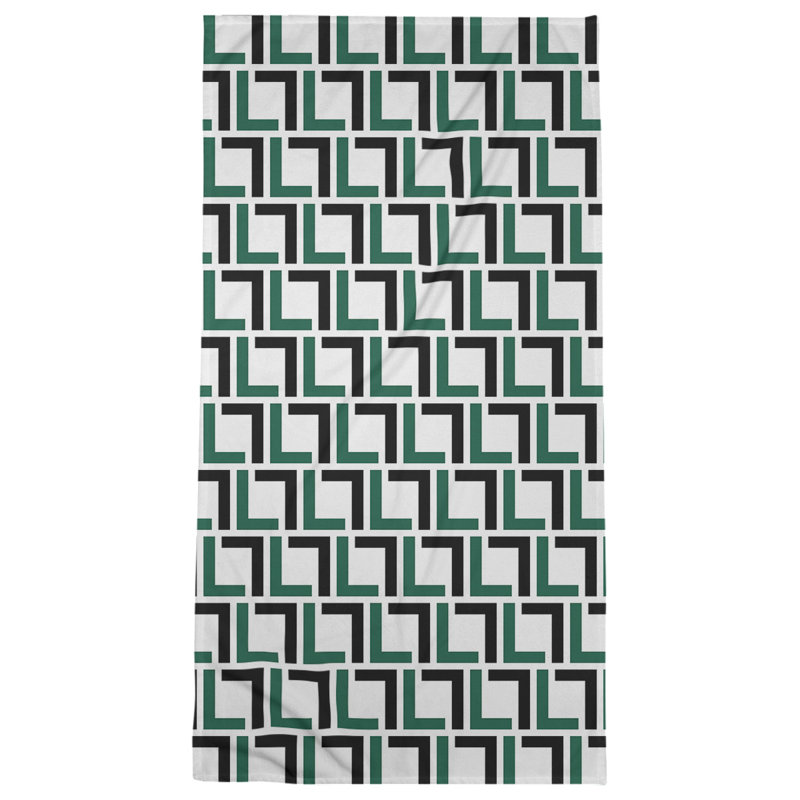 Serviette de bain, Blanc / vert Gotham / noir Stealth