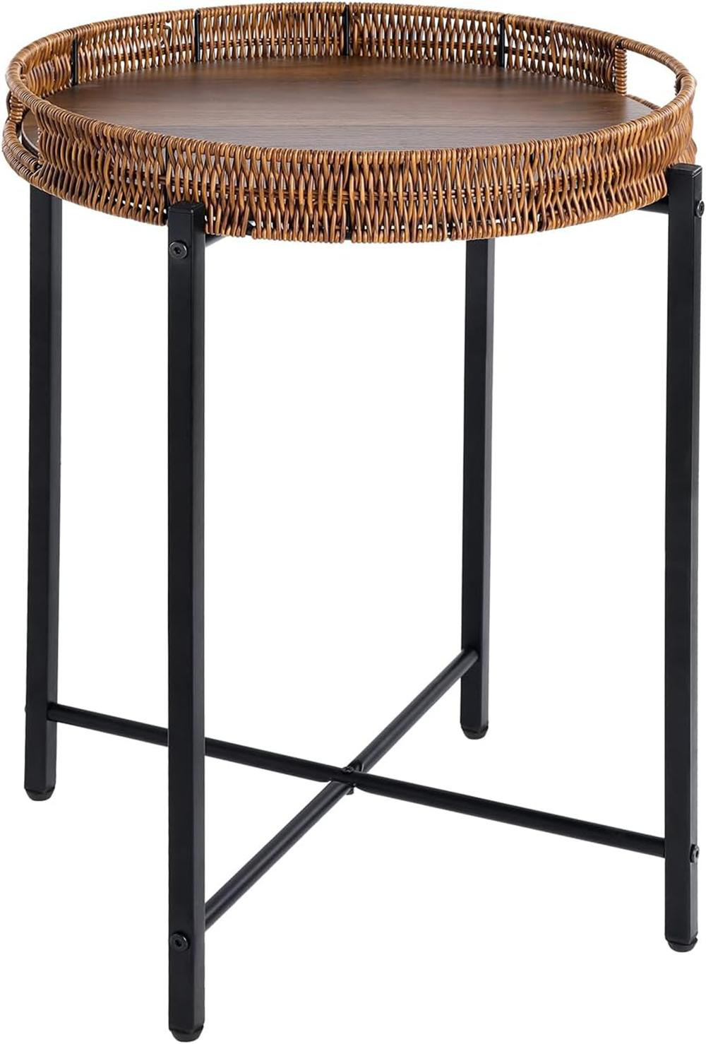 Rosalind Wheeler Small Round Wicker End Table | Wayfair