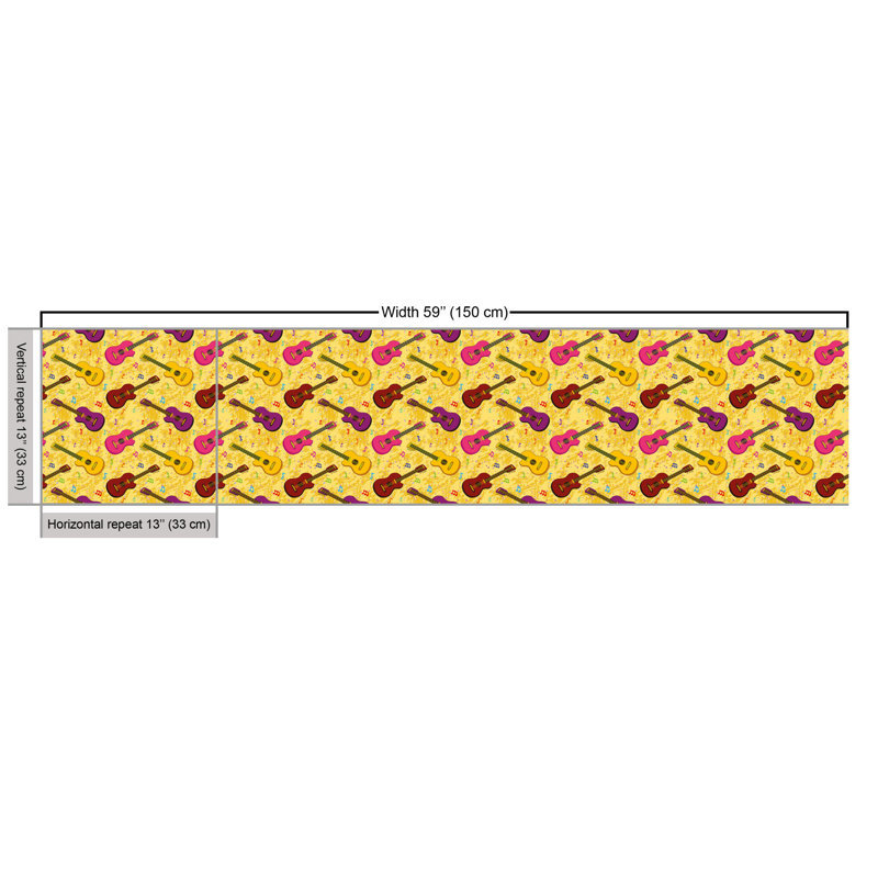 Olivera Musical Instrument and Notes Fabric