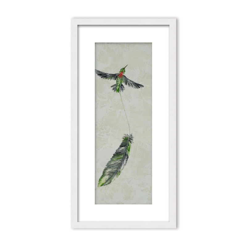 Nature Inspired "Vivid Flutter" Canvas Wall Art By , 24" H x 12" W, Framed Matted Print, Brown