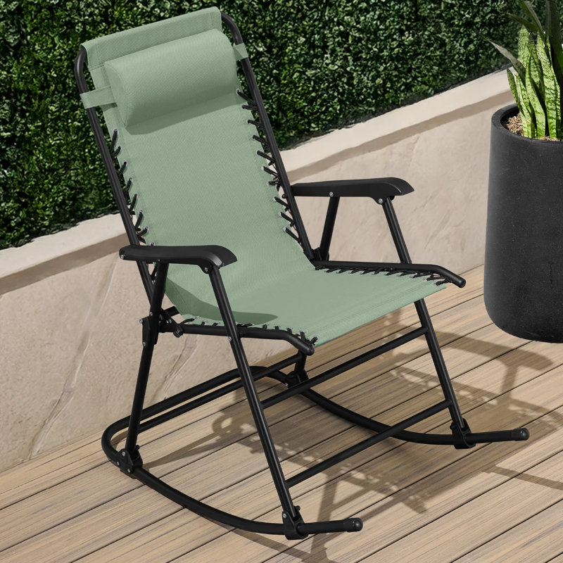 Outdoor Rocking Lounge Chair, Sage Green