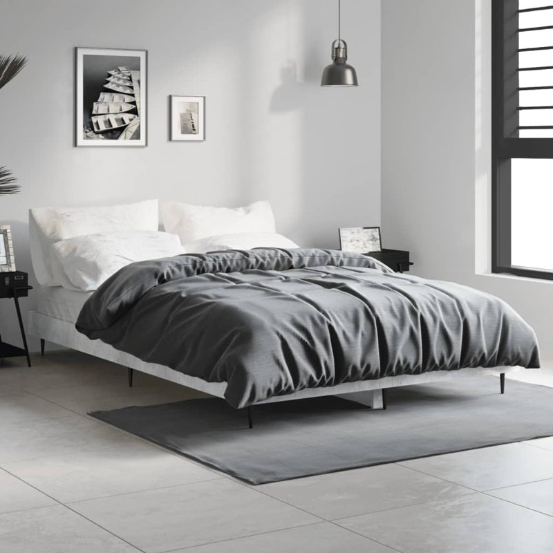 Loginov Bed Frame, Concrete Grey, 160 x 200cm