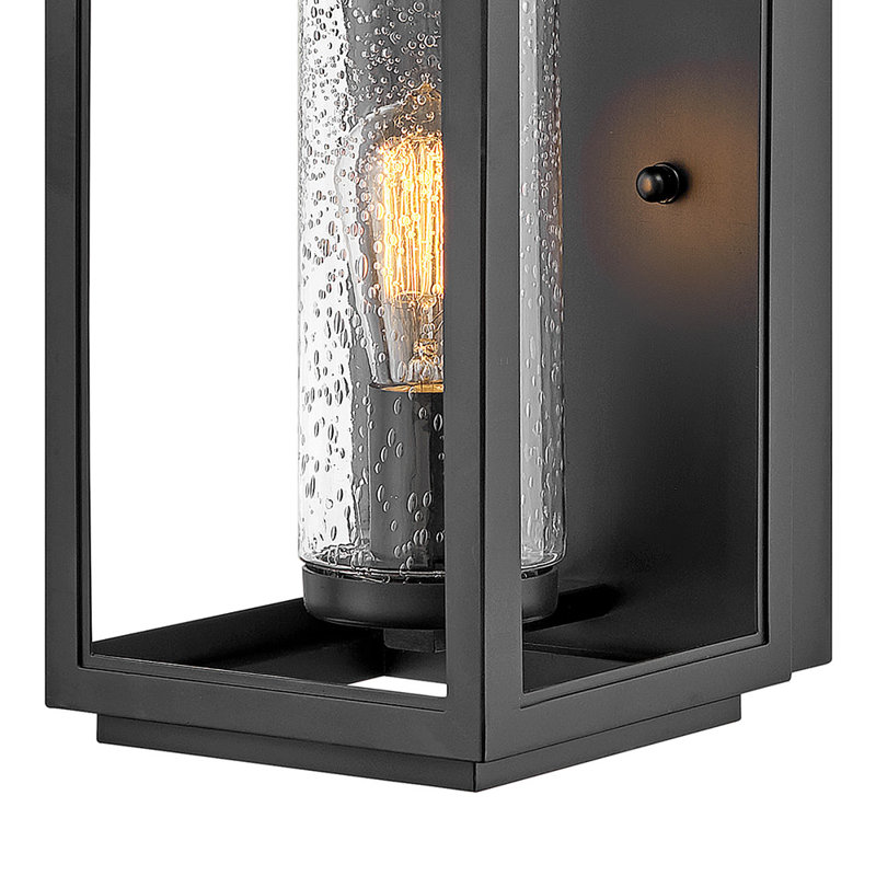 Large Wall Mount Lantern, 17.5" H x 8.25" W x 8.75" D, Black