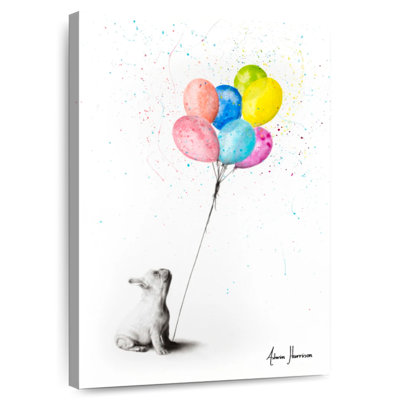Le bouledogue français et les ballons