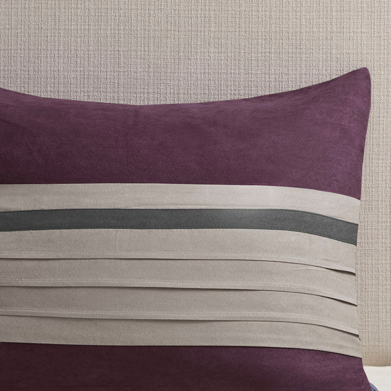 7 PC Pieced Comforter Set Purple