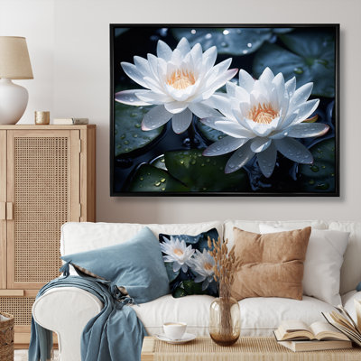 Champ de lotus blanc jaune II sur toile