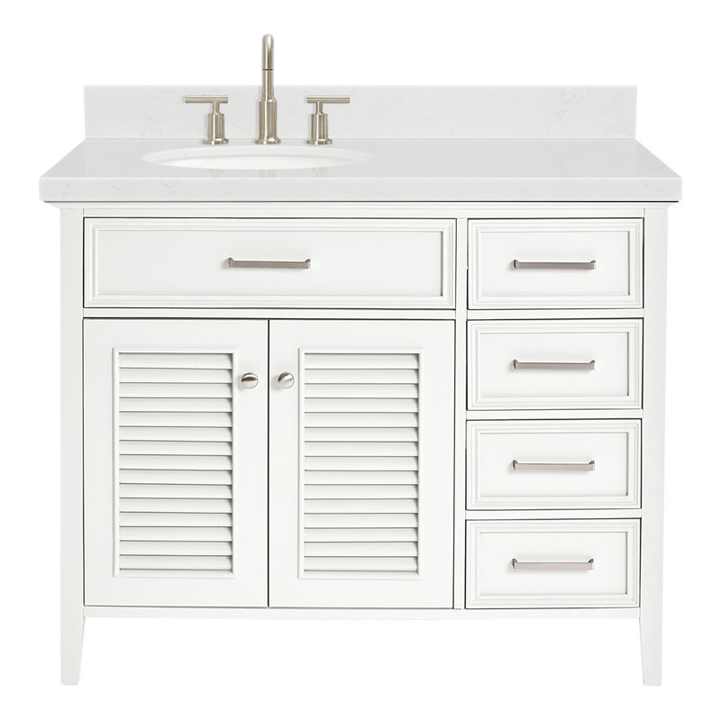 Ensemble de meuble-lavabo simple 42 po Blazier, Left, Ovale, Blanc