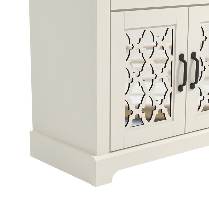 Chessani 2 Drawer Sideboard, Ivory/Knotty Oak, Moorish