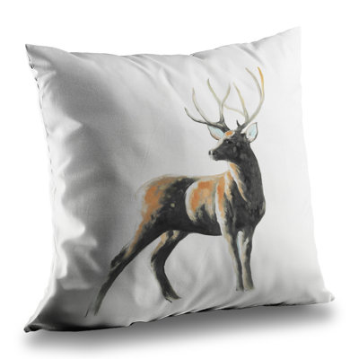 Abstract Deer - Rustic – Throw Pillow Cover Only, Double-Sided Print, Insert Not Included