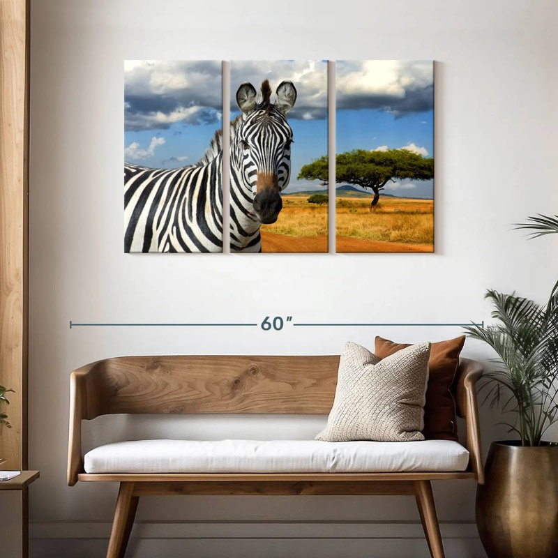Zèbre safari africain Brampt, H 28 po x l 45 po