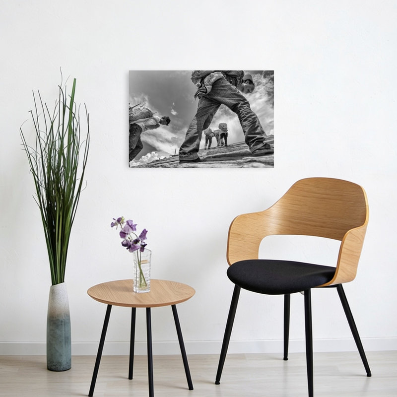 " Uphill Climb With Baskets Traditional Abstract Mountain Landscape Wall Art Print " by YouduTian, 16" H x 24" W