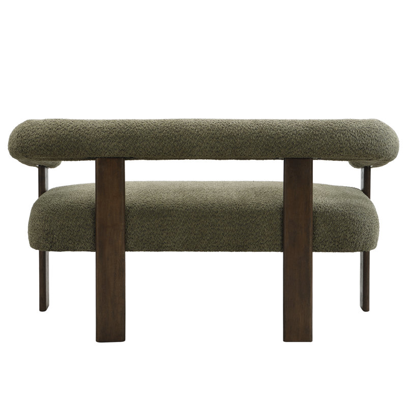 Causeuse ronde avec accoudoirs (vert et brun)