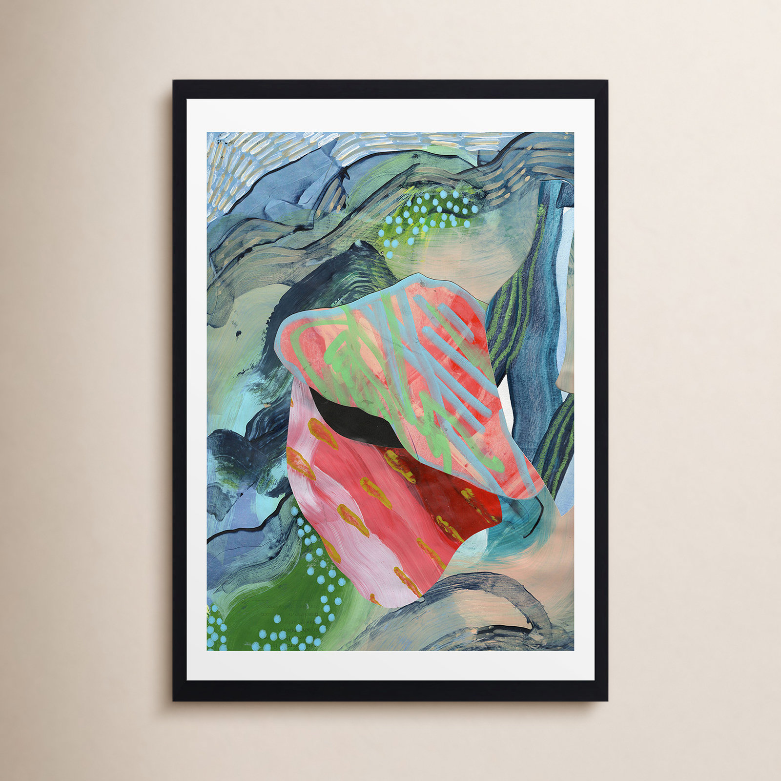 The Heart of the Matter Print by K'era Morgan, Black Paper Single Picture Framed, White, 24" H x 18" W