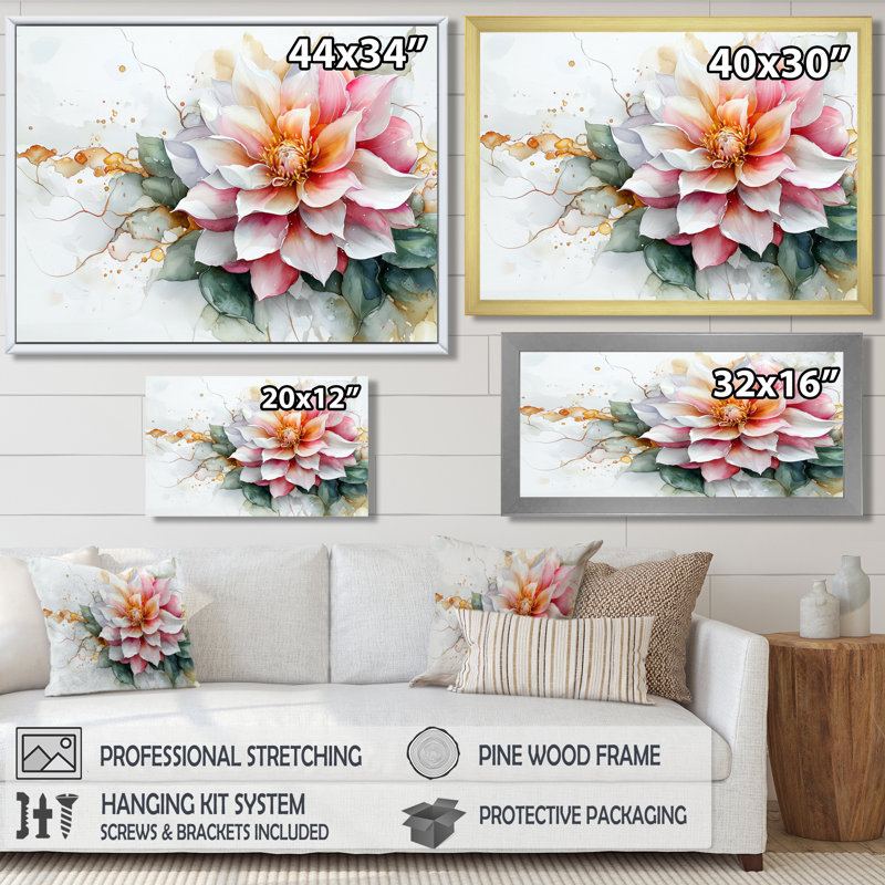 Matthies - Floral Large Wall Decor, Reproduction encadrée d'une seule photo, Noir, noir, noir, noir, H 12 po x l 20 po