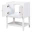 Base de meuble-lavabo 24 po seulement, structure en bois massif, armoire de rangement avec portes et tablette ouverte