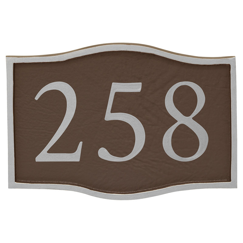 Plaque d'adresse murale 1 ligne Serif, Argent, Cuivre