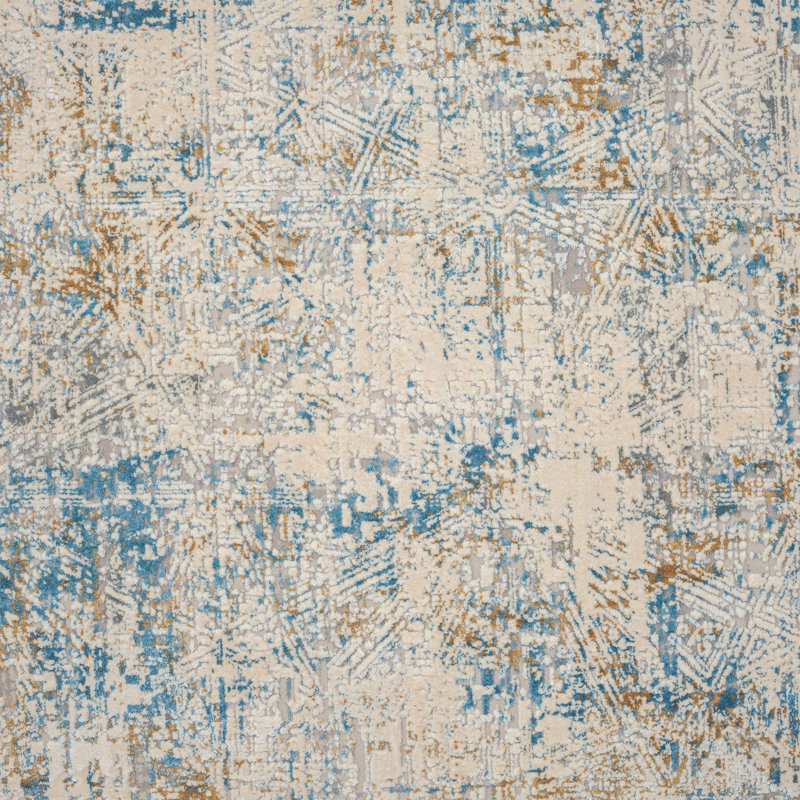 Govany Modern Abstract Two Million Point Blue/Gray Rug with High-Low Texture, Rectangle 2' x 3'