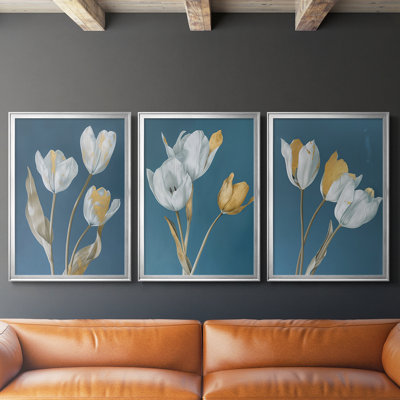 FLORAL Series CL - 3 pièces sur toile tendue avec châssis encadré