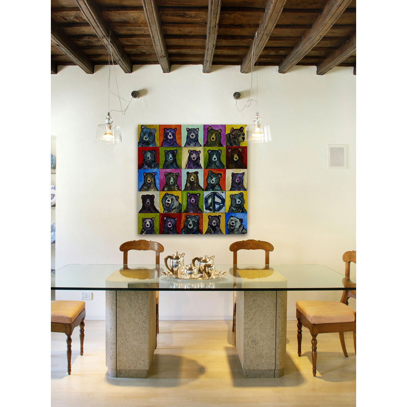 Colorful Bears Canvas Art Print, 32" x 32"