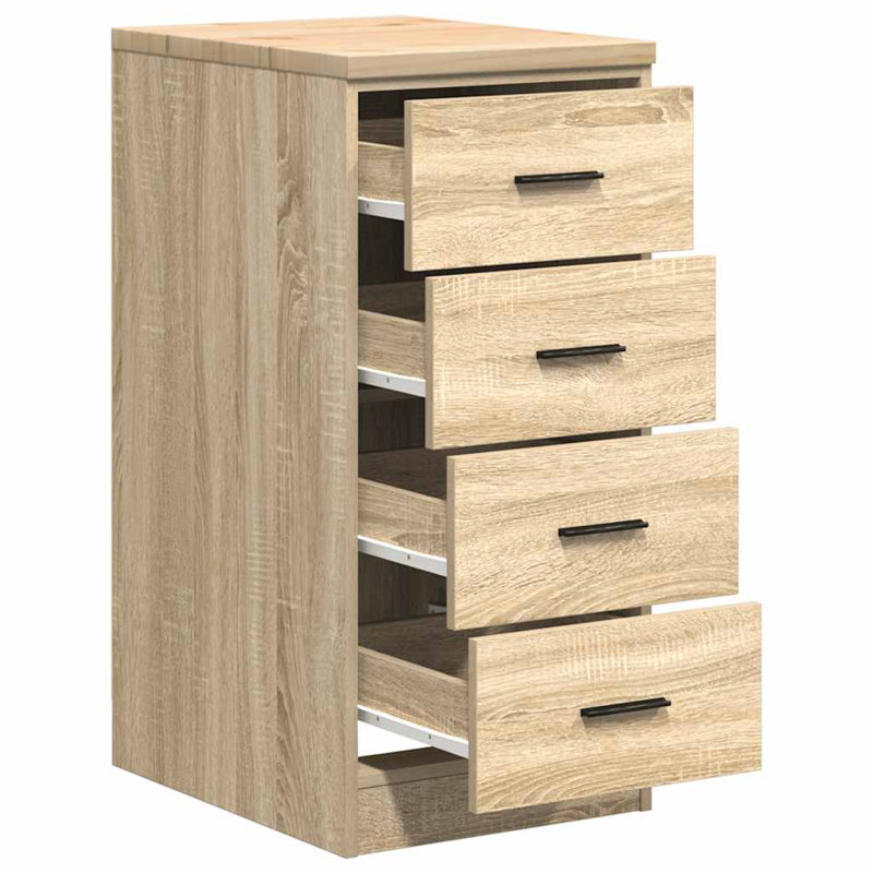 Solid Wood Single Storage Cabinet ( 85cm H x 40cm W x 51cm D), Sonoma Oak