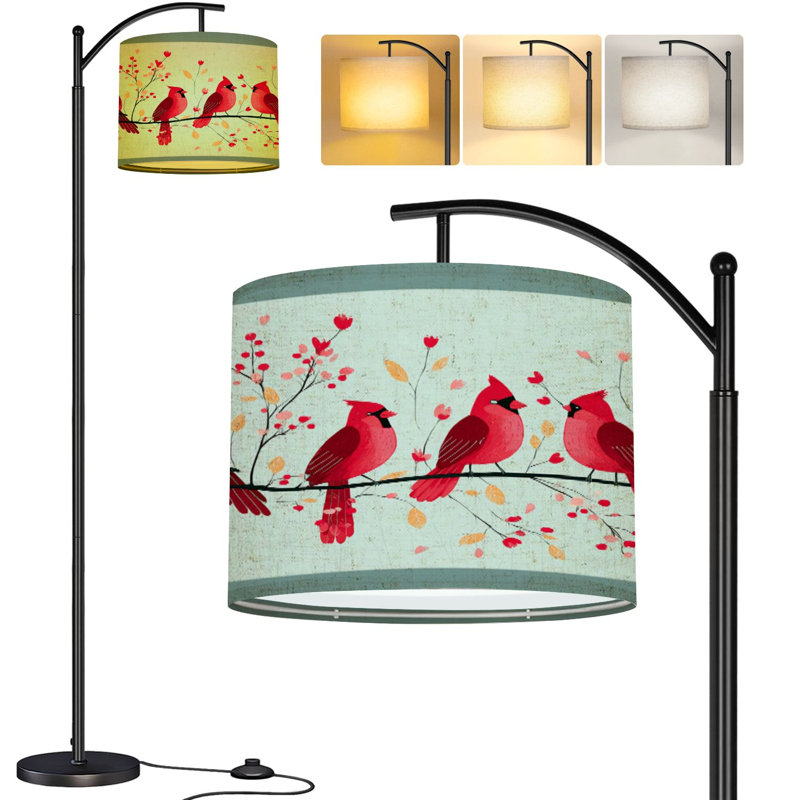  Lampe sur pied à arc Arc-en-ciel rouge avec bordure transparente transparente