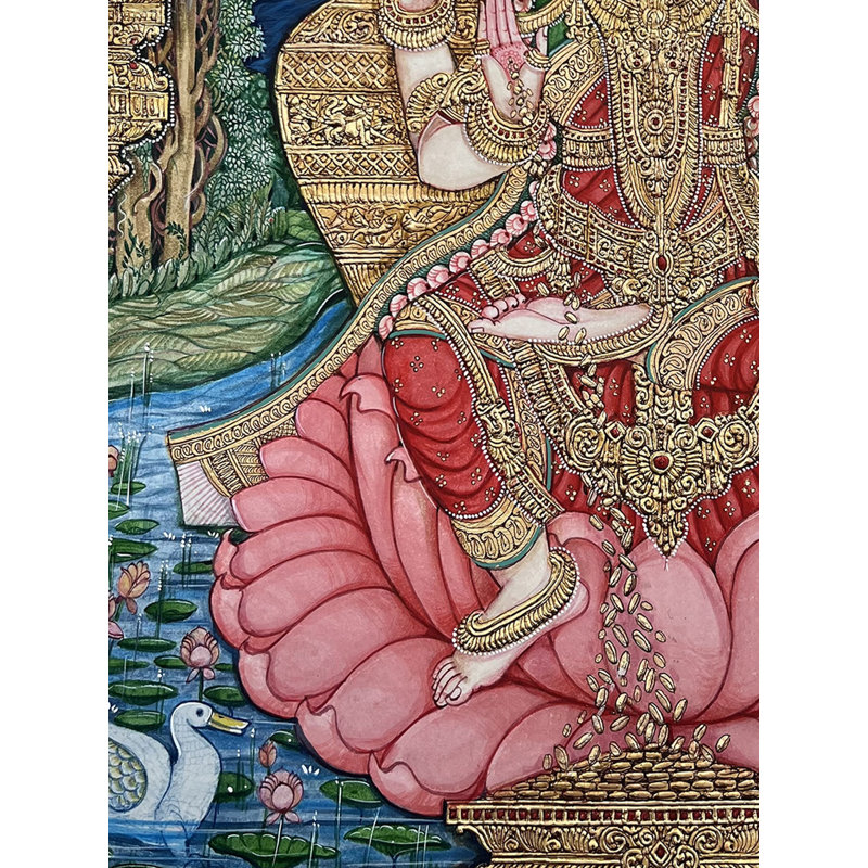 Lakshmi avec Kalash | Aquarelles | Avec cadre | Shagun Sengar Shah