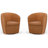 Azurdee Top Grain Genuine Italian Leather Swivel Barrel Chair (Set of 2)-107150428