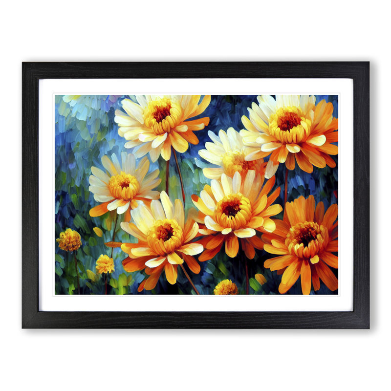 Chrysanthemum Flowers Vol.3 - Framed Print, Black, 34cm H x 46cm W x 2cm D