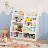 Kids Wooden Bookshelf Toy Storage Organizer, 4-Tier Bookcase Display Stand for Kids Room
