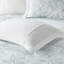 Édredon blanc pour lit double - jupe de lit en coton avec broderie Dollar de sable et 2 taies décoratives incluses