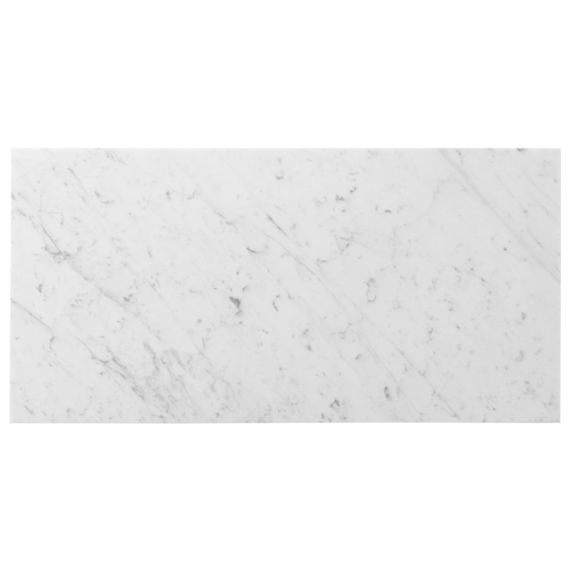 Carrara 3x12 Honed Marble Floor and Wall Tile, 12" W x 24" D, Honed