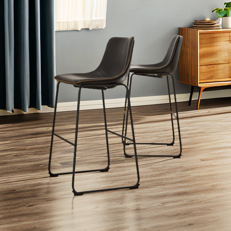Azimut Upholstered Leather Counter Stool